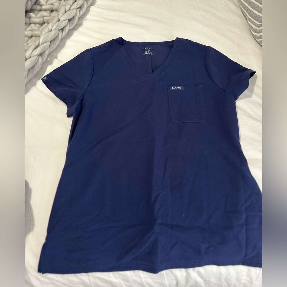 Jaanuu Navy Vneck scrub top